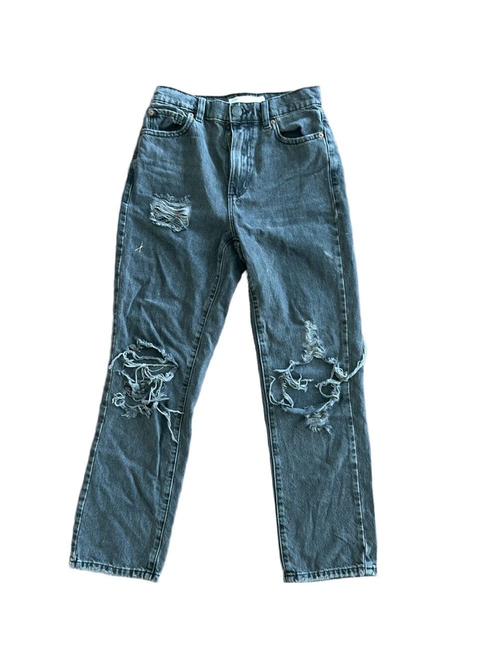 Garage: Vintage Straight: Black Distressed Jeans: Size 0